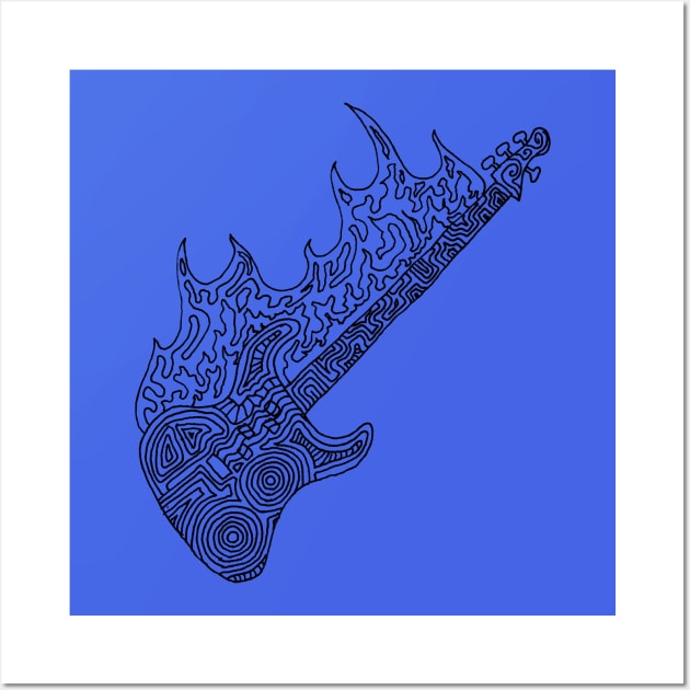 Flaming Bass Wall Art by PsychedelicDesignCompany